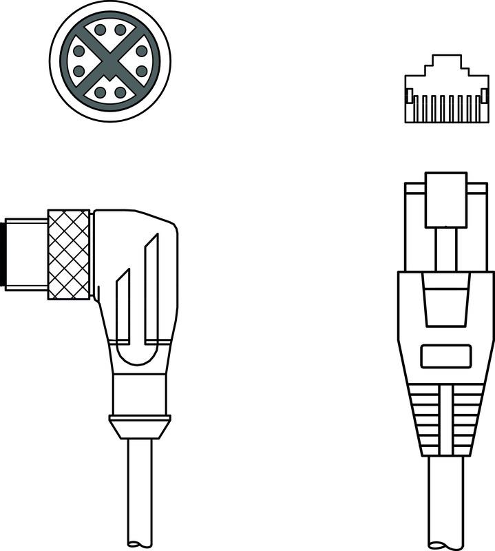 Leuze KSS GB-M12-8W-RJ45-A-P7-100 Interconnection cable Turkey