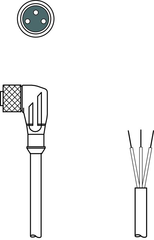 Leuze KD U-M8-3W-P1-020 Connection cable Turkey