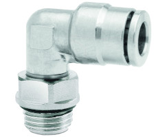 Norgren 102471248 Pneufit 10 Push-in fitting, Adaptor, Swivel elbow, 12mm, G1/2 Turkey