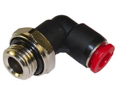 Norgren C02471038 Pneufit C Push-in fitting, Adaptor, 90° Swivel elbow, 10mm, G3/8 Turkey