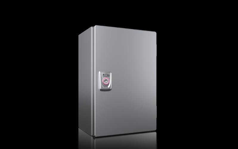 Rittal KX 1587.000 KX E-Box, WHD: 200x300x155 mm, stainless steel 14301, with mounting plate, single-door, with cam lock Turkey