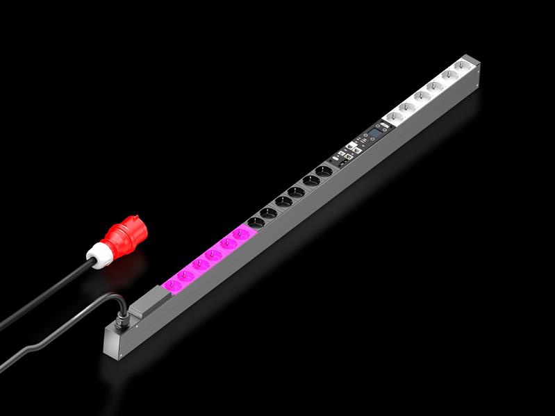 Rittal DK 7979.533 DK PDU metered+, compact basic power distribution incl energy measurement per output slot, with network interface and display, WLD: 44x1495x70 mm, CEE 7/3: 18x earthing-pin Turkey