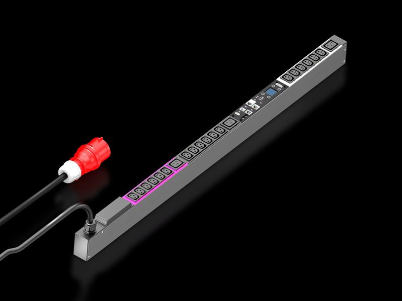 Rittal DK 7979.535 DK PDU metered+, compact basic power distribution incl energy measurement per output slot, with network interface and display, WLD: 44x1095x70 mm, IEC 60 320: 18x C13 + 3x C19 Turkey