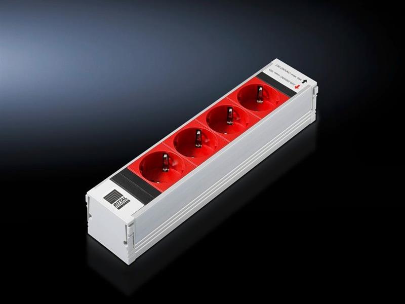 Rittal DK 7856.240 DK PSM Plus socket module, CEE 7/3 (type F), 4-way, red, non-switchable Turkey