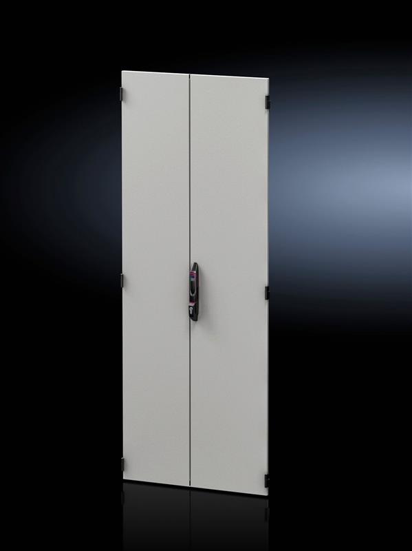 Rittal DK 5301.612 Sheet steel door, vertically divided, solid for VX IT, for enclosure width 800 mm, for enclosure height 2,000 mm, sheet steel, spray-finished, RAL 7035, handle and hinges: RAL 9005 Turkey