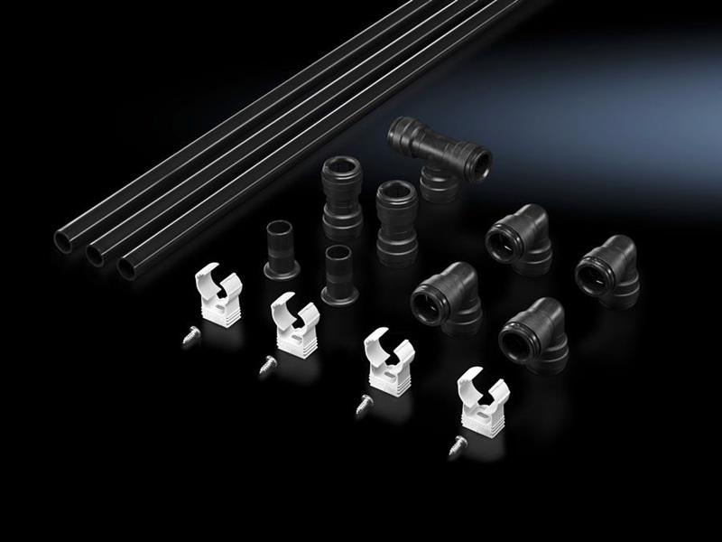 Rittal DK 7338.130 DK Pipe kit, Non-adhesive plug-in system, For active air intake, For connecting to DET-AC III and EFD, Diameter of plastic pipe: 18 mm internal, Turkey
