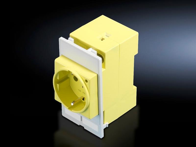 Rittal SZ 2482.410 SZ Interface flap, modular, socket modules, Germany, with screw terminals, Colour: Yellow Turkey