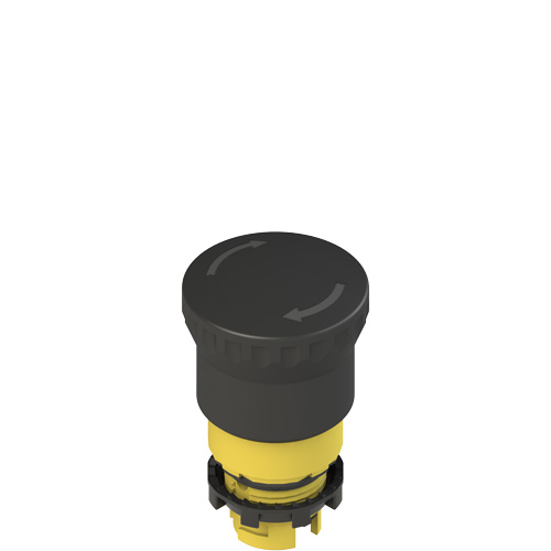Pizzato E2 1PERZ4511 Black mushroom pushbutton, turn to release Turkey