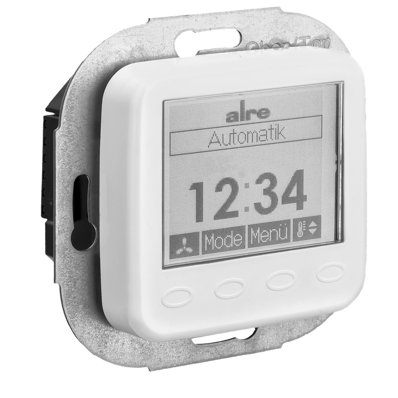 Alre KTRRUu217.456#28/V2 Room thermostat with timer, heating/cooling, flush-mounted, 230V AC, cover fits BUSCH-JAEGER Reflex SI/SI Linear, pure white, gloss Turkey