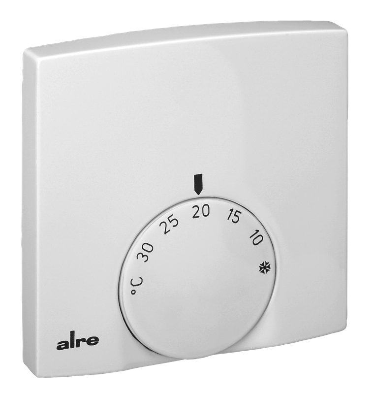 Alre RTBSB-201.000-20 Room thermostat, surface-mounted super flat, 5…30…°C, 230V AC, 2(1)A, NC contact, traffic/studio white RAL 9016 Turkey