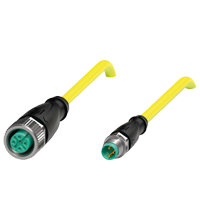 Pepperl+Fuchs V11-G-YE5M-PVC-U-V3-GM Cordset M12 socket straight to M8 plug straight A-coded, 3-pin, PVC cable yellow, UL approved Turkey