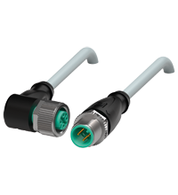 Pepperl+Fuchs V11-W-15M-PUR-V11-G Cordset M12 socket angled to M12 plug straight A-coded, 3-pin, PUR cable grey Turkey