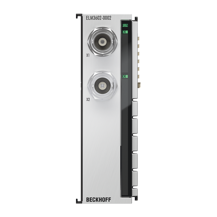 Beckhoff ELM3602-0002 EtherCAT Terminal, 2-channel analog input, IEPE/accelerometer, 24 bit, 50 ksps, BNC Turkey