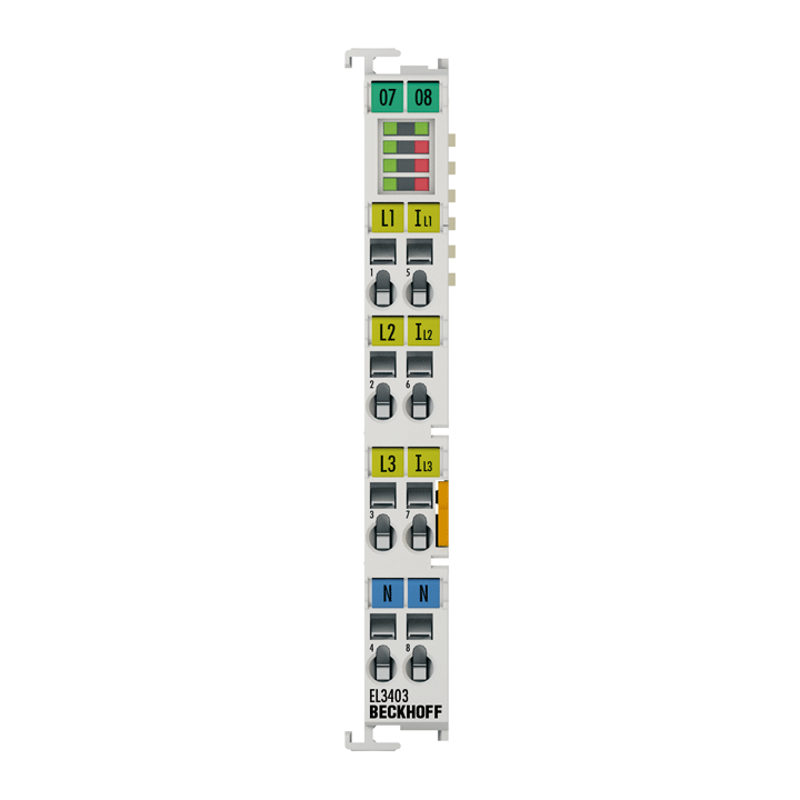 Beckhoff EL3403 EtherCAT Terminal, 3-channel analog input, power measurement, 500 V AC, 1 A, 16 bit Turkey