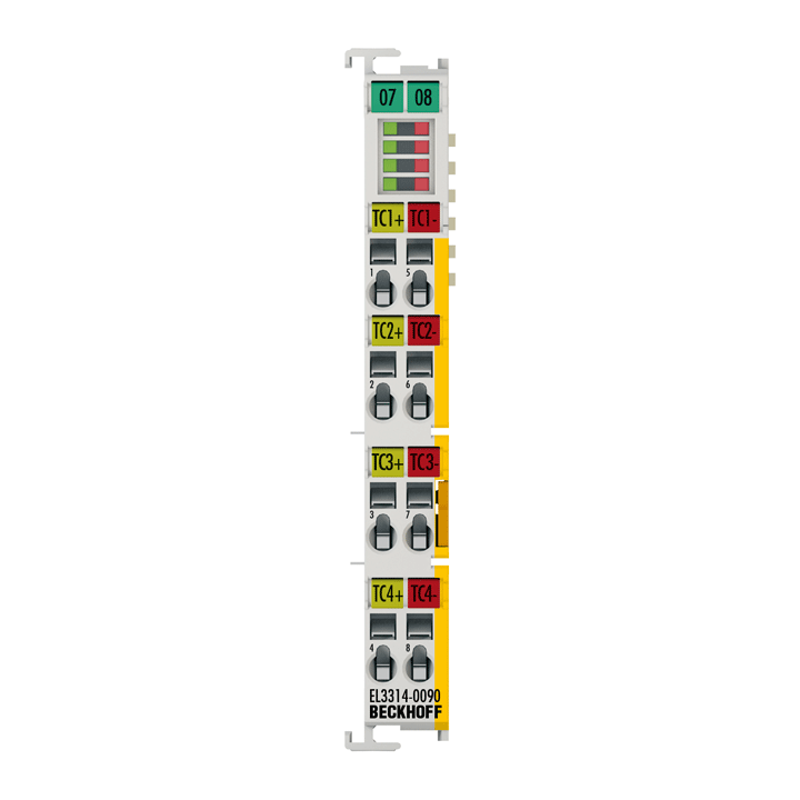 Beckhoff EL3314-0090 EtherCAT Terminal, 4-channel analog input, temperature, thermocouple, 16 bit, TwinSAFE SC Turkey