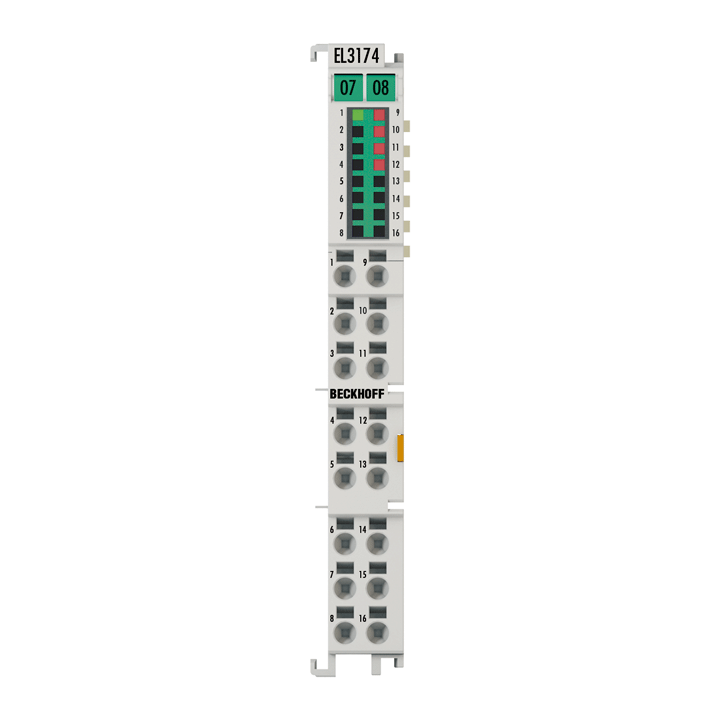 Beckhoff EL3174 EtherCAT Terminal, 4-channel analog input, multi-function, ±10 V, ±20 mA, 16 bit Turkey