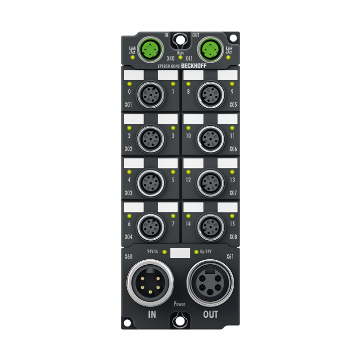 Beckhoff EP1859-0042 EtherCAT Box, 8-channel digital input + 8-channel digital output, 24 V DC, 3 ms, 05 A, M12 Turkey