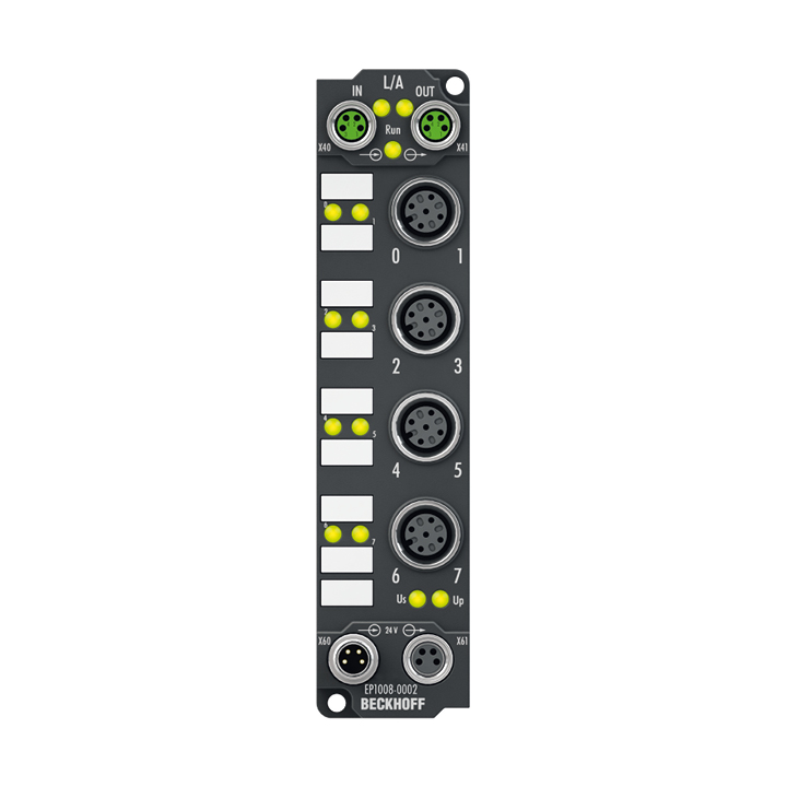 Beckhoff EP1008-0002 EtherCAT Box, 8-channel digital input, 24 V DC, 3 ms, M12 Turkey