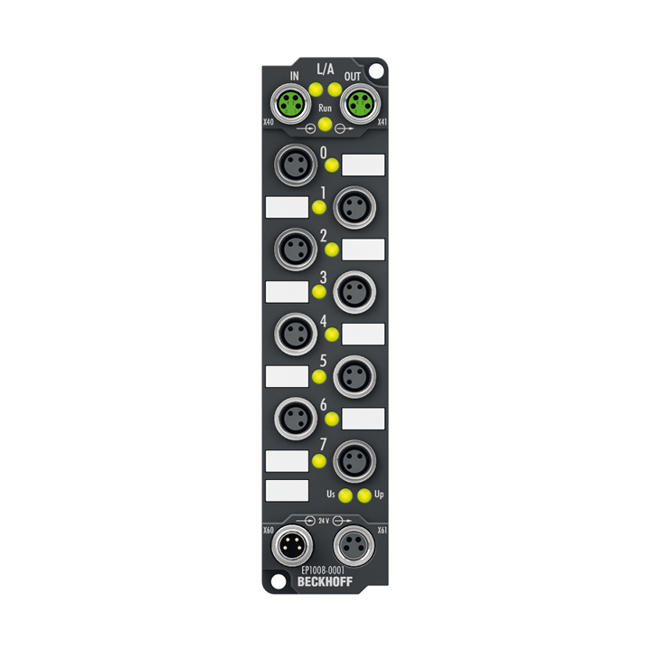 Beckhoff EP1008-0001 EtherCAT Box, 8-channel digital input, 24 V DC, 3 ms, M8 Turkey