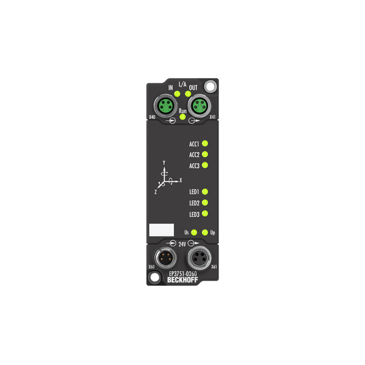 Beckhoff EP3751-0260 EtherCAT Box, 1-channel, 1 x 3-axis accelerometer, 1 x 3-axis gyroscopeNew Turkey