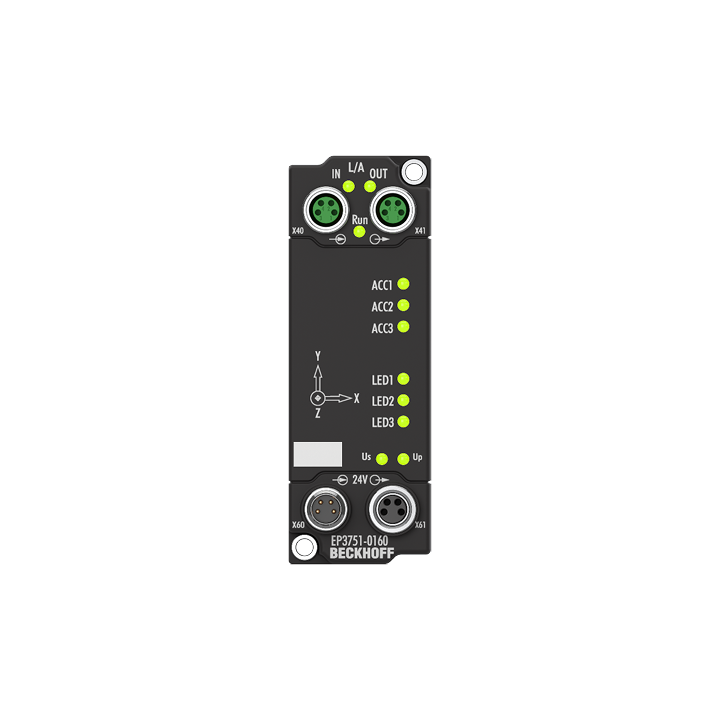 Beckhoff EP3751-0160 EtherCAT Box, 1-channel, 1 x 3-axis accelerometersNew Turkey