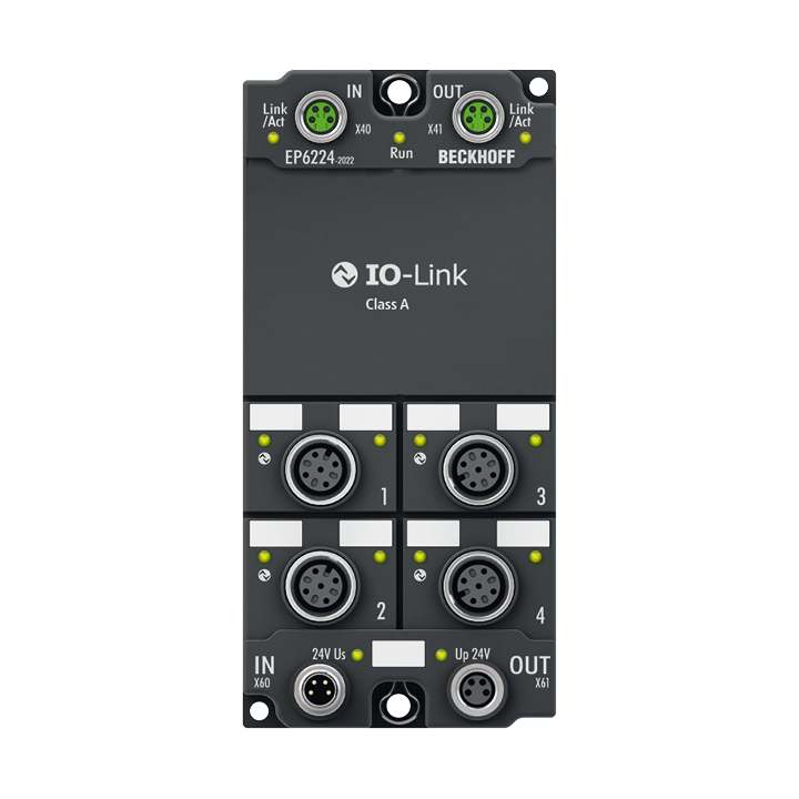 Beckhoff EP6224-2022 EtherCAT Box, 4-channel communication interface, IO-Link, master, Class A, M12 Turkey