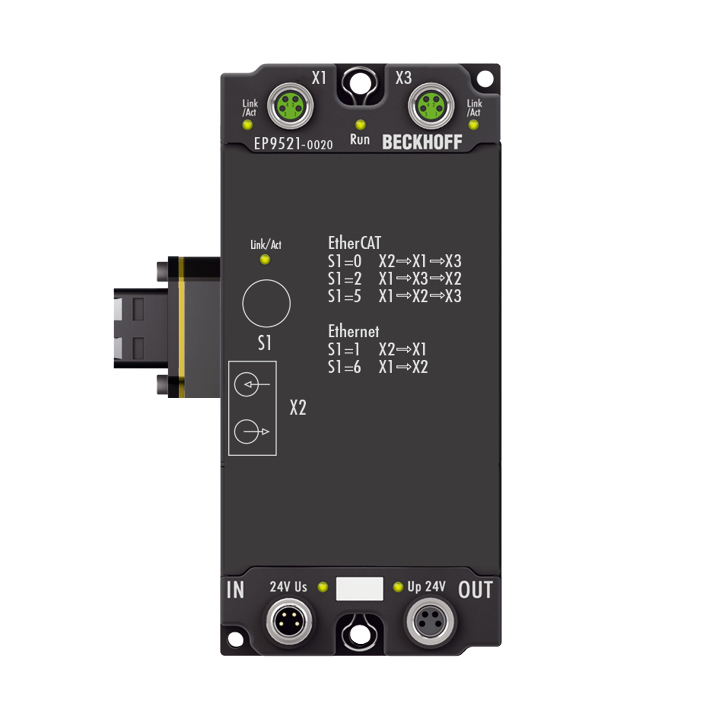 Beckhoff EP9521-0020 EtherCAT Box, media converter, Ethernet/EtherCAT, 100 Mbit/s, 24 V DC Turkey