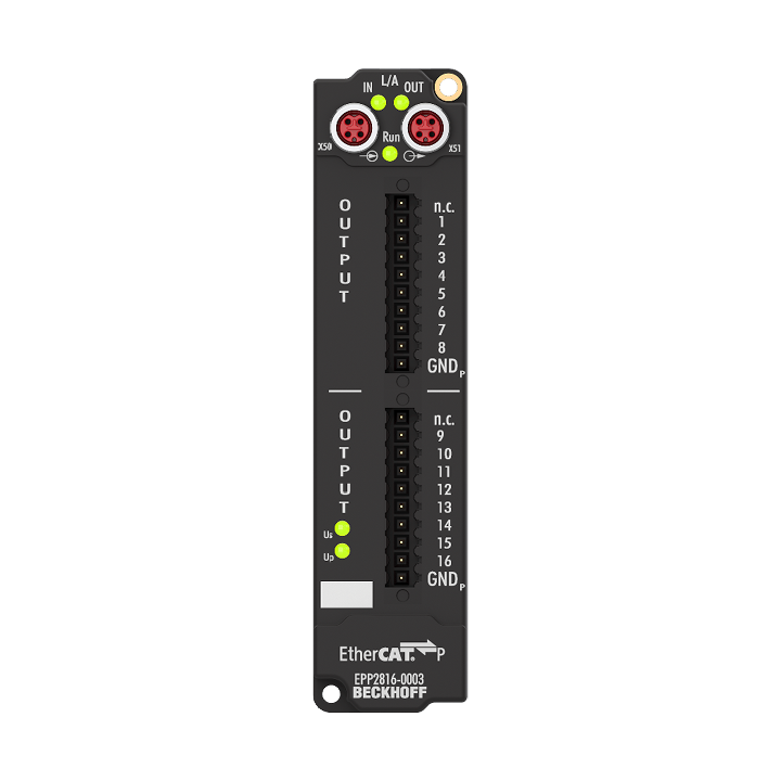 Beckhoff EPP2816-0003 EtherCAT P Box, 16-channel digital output, 24 V DC, 05 A, IP20 connectorNew Turkey