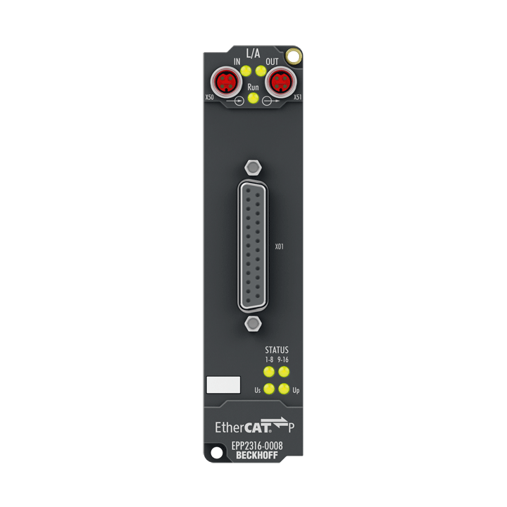 Beckhoff EPP2316-0008 EtherCAT P Box, 8-channel digital input + 8-channel digital output, 24 V DC, 10 µs, 05 A, D-sub Turkey