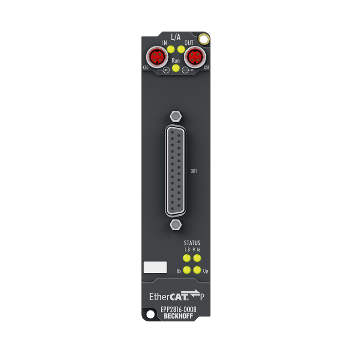 Beckhoff EPP2816-0008 EtherCAT P Box, 16-channel digital output, 24 V DC, 05 A, D-sub Turkey
