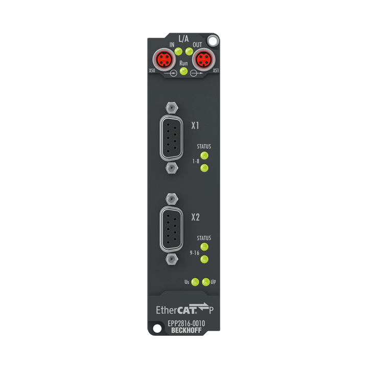 Beckhoff EPP2816-0010 EtherCAT P Box, 16-channel digital output, 24 V DC, 05 A, D-sub Turkey