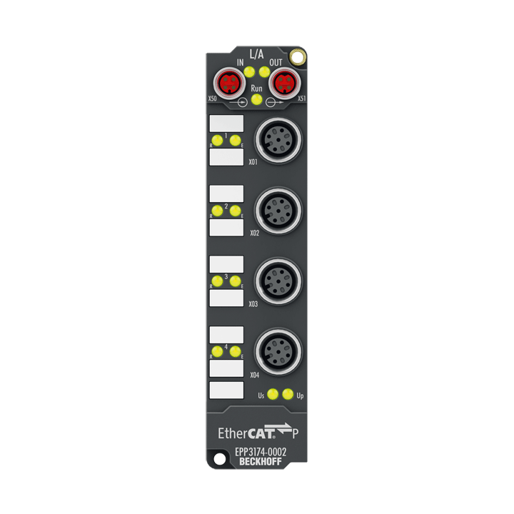 Beckhoff EPP3174-0002 EtherCAT P Box, 4-channel analog input, multi-function, ±10 V, 0/4…20 mA, 16 bit, differential, M12 Turkey