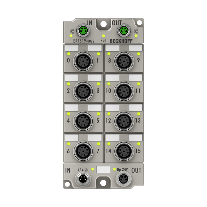 Beckhoff ER1819-0022 EtherCAT Box, 16-channel digital input, 24 V DC, 10 µs, M12, zinc die-cast Turkey