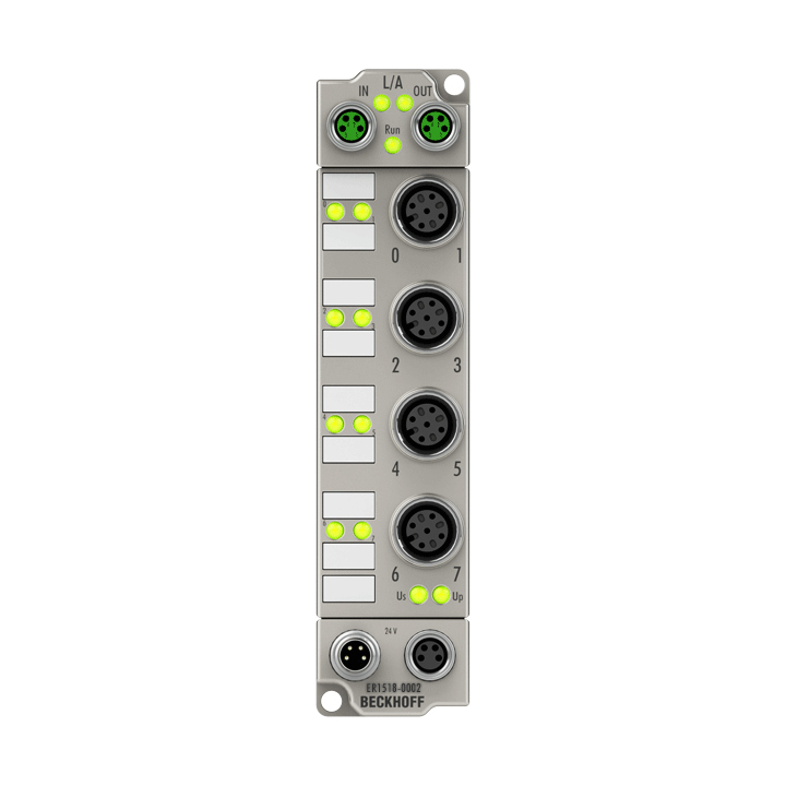 Beckhoff ER1518-0002 EtherCAT Box, 8-channel digital input, counter, 24 V DC, 1 kHz, M12, zinc die-cast Turkey
