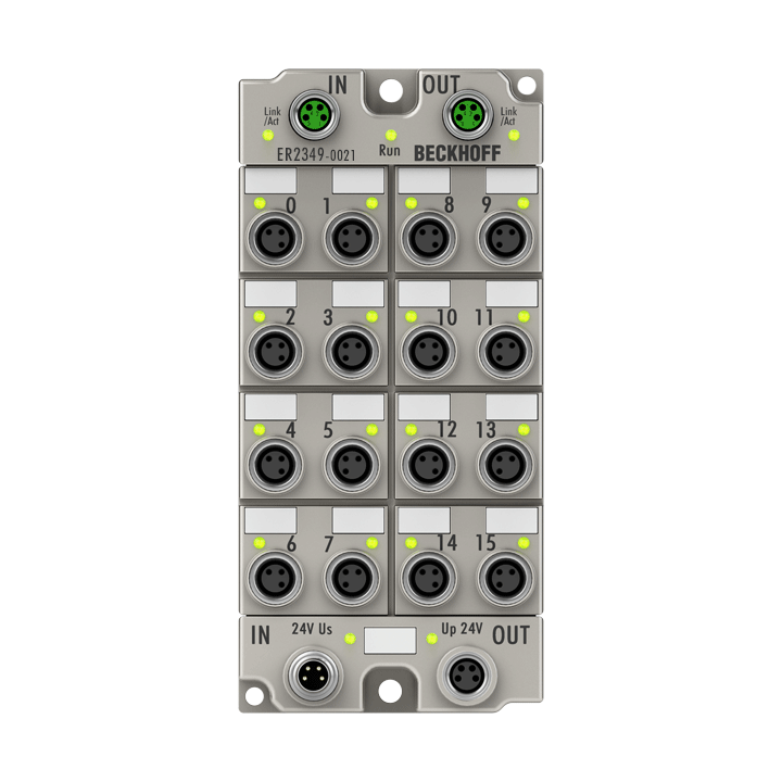 Beckhoff ER2349-0021 EtherCAT Box, 16-channel digital combi, 24 V DC, 10 µs, 05 A, M8, zinc die-cast Turkey
