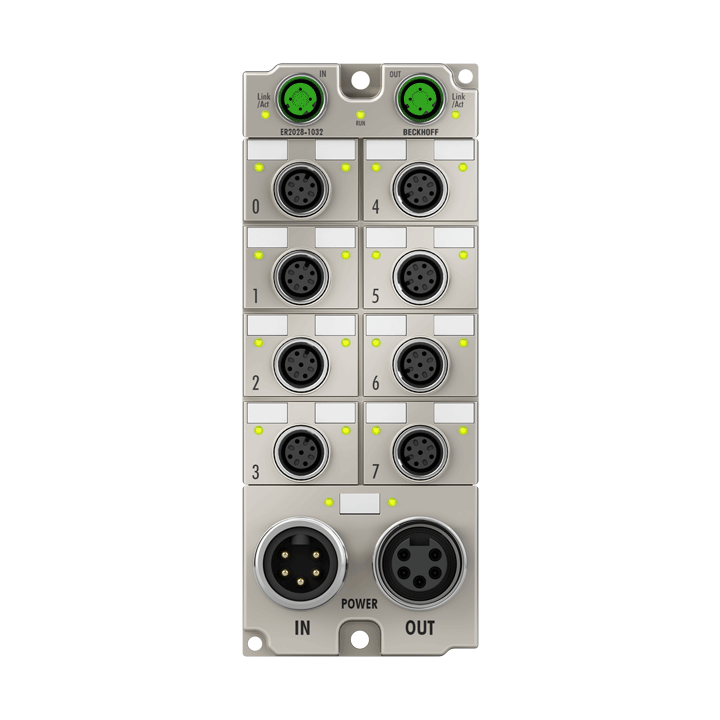 Beckhoff ER2028-1032 EtherCAT Box, 8-channel digital output, 24 V DC, 2 A, M12, zinc die-cast Turkey