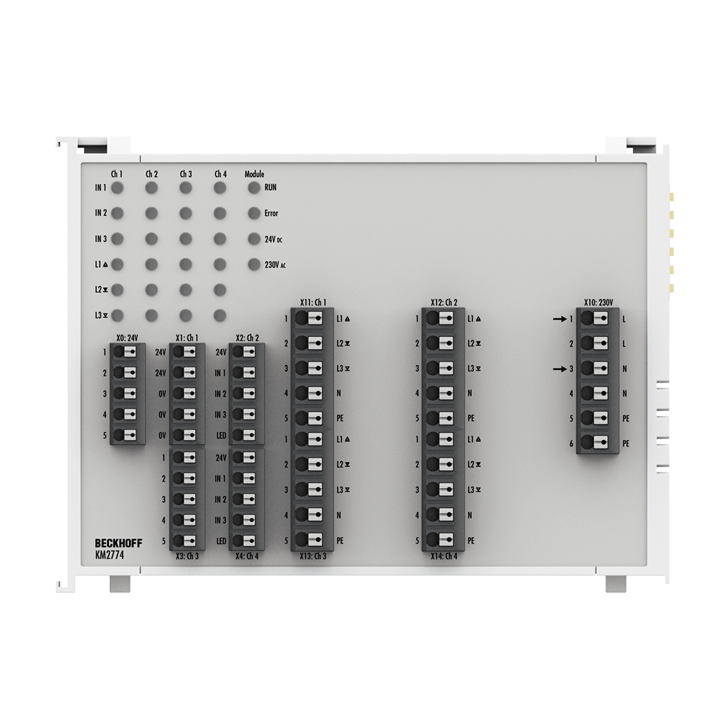 Beckhoff KM2774 Bus Terminal module, 4-channel triac output, 80…230 V AC, 15 A Turkey