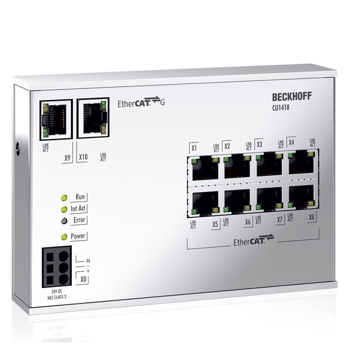 Beckhoff CU1418 Infrastructure, 8-port branch controller, EtherCAT G, 24 V DC, RJ45 Turkey