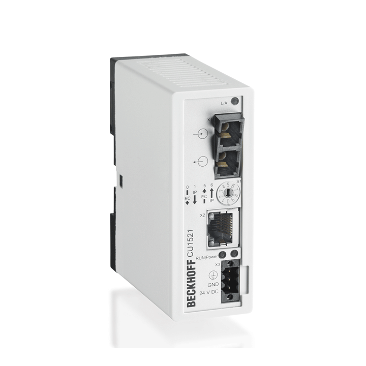 Beckhoff CU1521 Infrastructure, media converter, Ethernet/EtherCAT, 100 Mbit/s, 24 V DC, fiber optic multi-mode Turkey