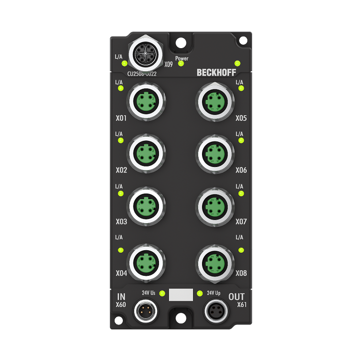 Beckhoff CU2508-0022 Infrastructure, 8-port port multiplier, Ethernet, 24 V DC, M12New Turkey