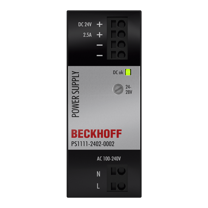 Beckhoff PS1111-2402-0002 Power supply PS1000; output: 24 V DC, 25 A; input: AC 100…240 V, 1-phase, NEC Class2 Turkey