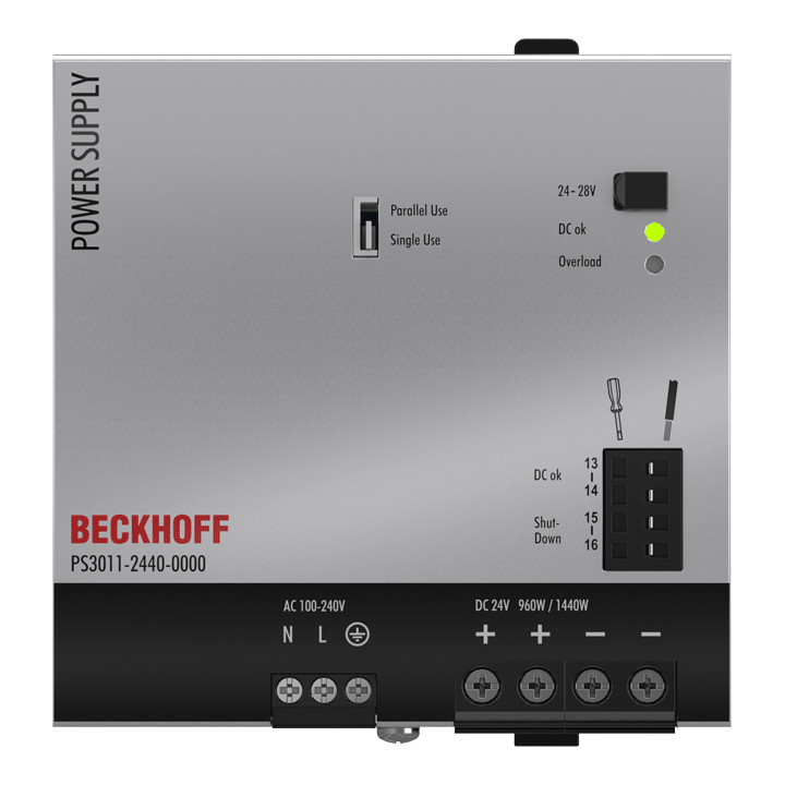 Beckhoff PS3011-2440-0000 Power supply PS3000; output: 24 V DC, 40 A; input: AC 100…240 V, 1-phase Turkey