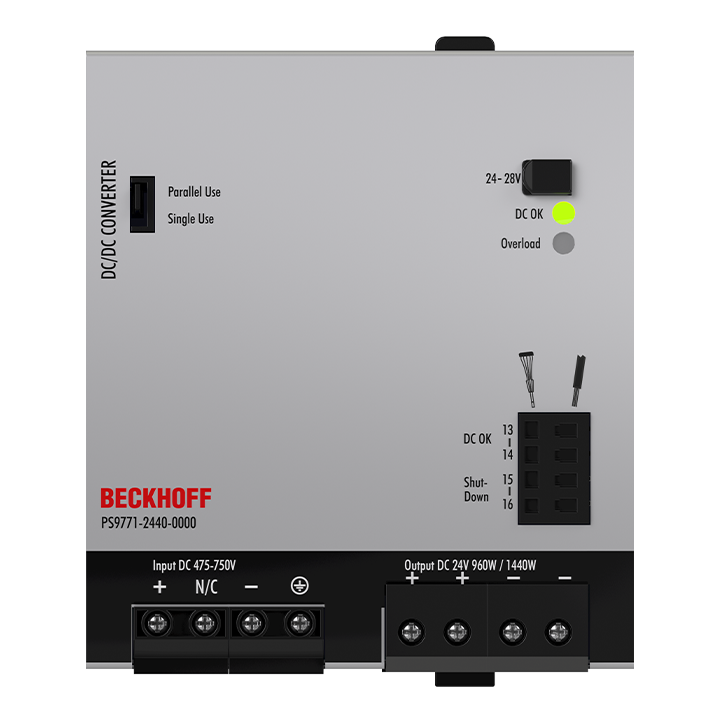 Beckhoff PS9771-2440-0000 DC/DC converter PS9700; output: 24 V DC / 40 A; input: 475…750 V DCNew Turkey