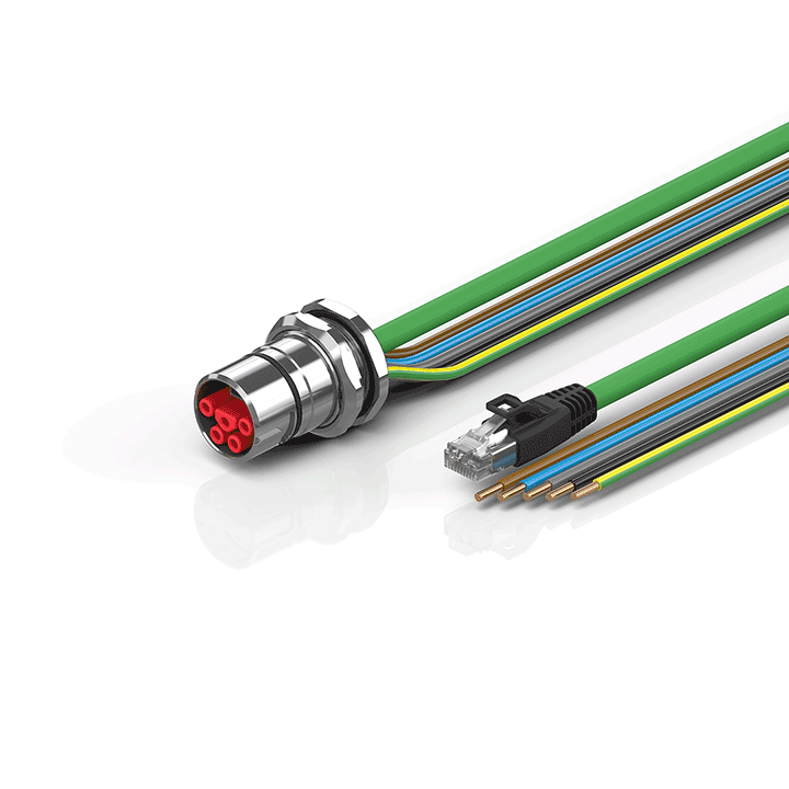 Beckhoff ZK7714-BY00-Axxx B23, ENP cable, PUR, 5 G 40 mm² + (1 x 4 x AWG22), drag chain suitable, key 2 (400 V AC) Turkey