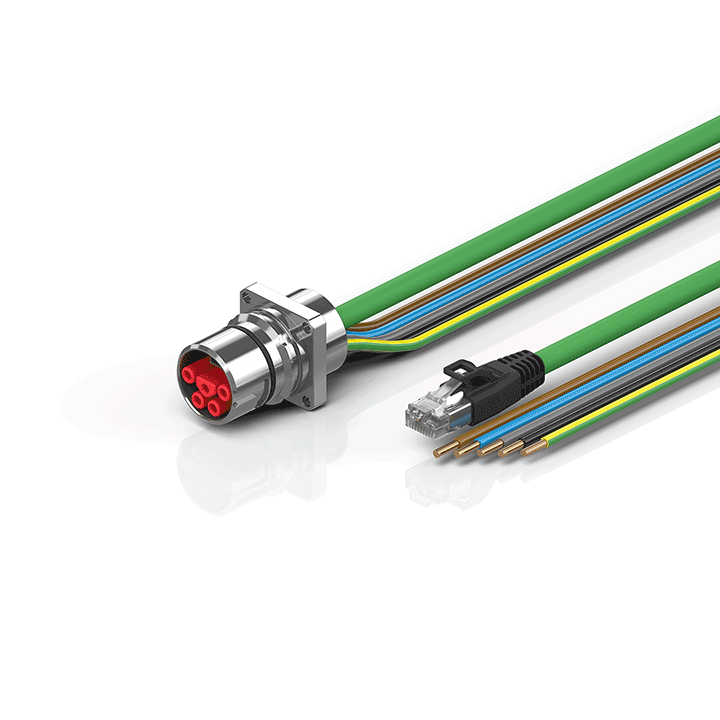 Beckhoff ZK7714-AS00-Axxx B23, ENP cable, PUR, 5 G 40 mm² + (1 x 4 x AWG22), drag chain suitable, key 2 (400 V AC) Turkey