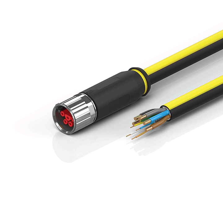 Beckhoff ZK7714-3100-Axxx B23, ENP cable, PUR, 5 G 40 mm² + (1 x 4 x AWG22), drag-chain suitable, key 2 (400 V AC) Turkey
