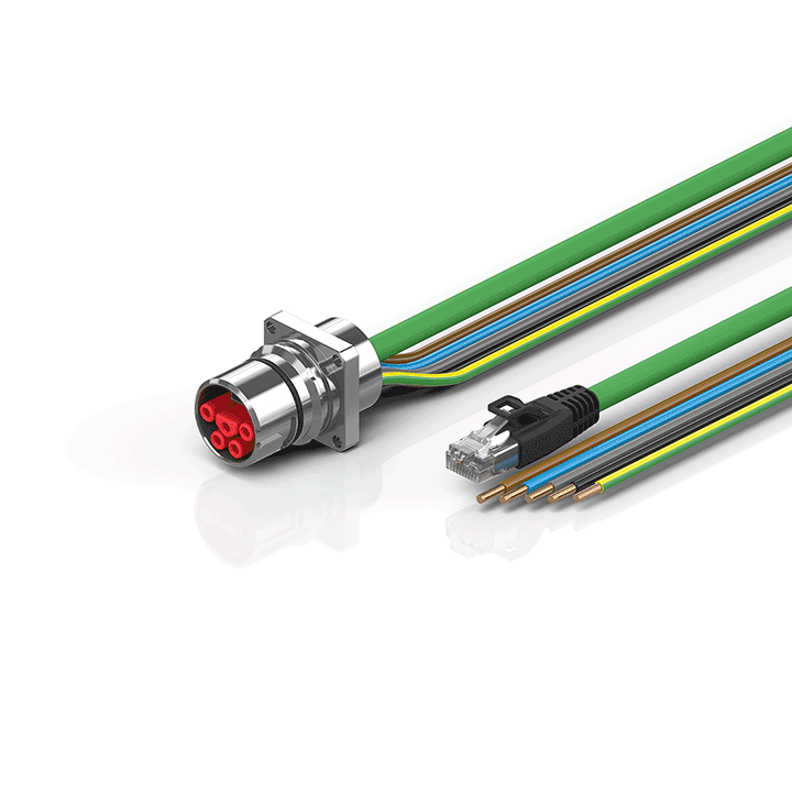 Beckhoff ZK7314-AS00-Axxx B23, ENP cable, PUR, 5 G 40 mm² + (1 x 4 x AWG22), drag chain suitable, key 1 (2 x 24 V DC + PE) Turkey