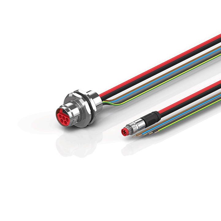 Beckhoff ZK7208-AX00-0xxx B17, ECP cable, PUR, 5 G 15 mm² + (1 x 4 x AWG22), drag chain suitable, key 1 (2 x 24 V DC + PE) Turkey