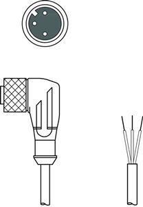 Leuze KD U-M12-3W-P1-100 Connection cable Turkey