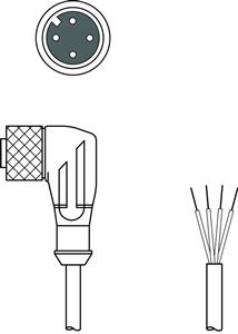 Leuze KD U-M12-4W-V1-050 Connection cable Turkey